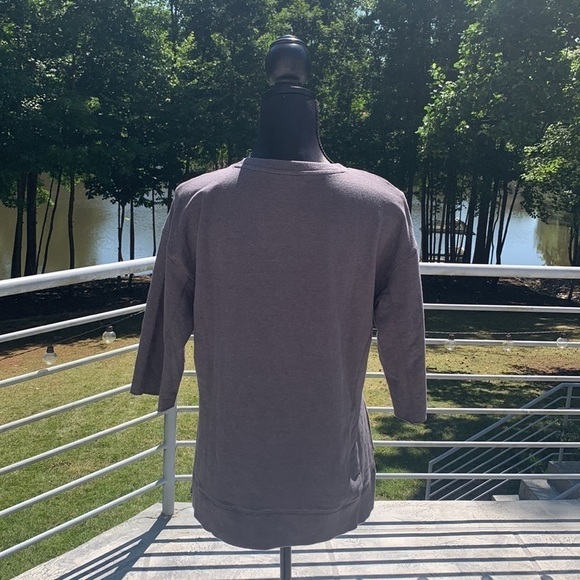 Wildfox Women's Cropped Sleeve Easy Does It Gray Split Hem Sweatshirt Small - Picture 3 of 7